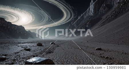 Image of an extraterrestrial planet landscape: AI-generated image 130959981