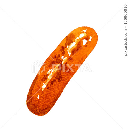 Grilled sausages hand-drawn watercolor illustration Grilled sausages hand-drawn watercolor illustration 130960016