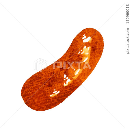 Grilled sausages hand-drawn watercolor illustration Grilled sausages hand-drawn watercolor illustration 130960018