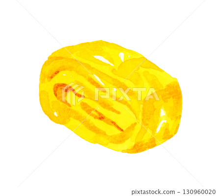 一片玉子燒蛋菜，手繪水彩插圖 130960020