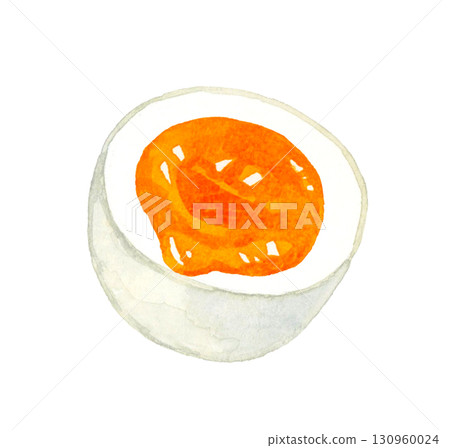 半熟蛋（溏心蛋）手繪水彩插畫雞蛋料理 130960024