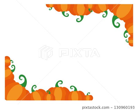 Pumpkin frame square rectangle template for social media. Vector illustrations. Thanksgiving or Halloween backdrop in cartoon style with pumpkin harvest. Autumn background. Color design Pumpkin frame square rectangle template for social media. Vector illustrations. Thanksgiving or Halloween backdrop in cartoon style with pumpkin harvest. Autumn background. Color design 130960193