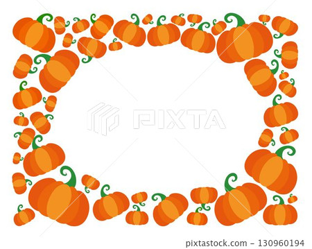 halloween banner oval template frame in rectangle with pumpkins. vector border frame with white copy space background. horizontal halloween or Thanksgiving day empty greeting card or advertising halloween banner oval template frame in rectangle with pumpkins. vector border frame with white copy space background. horizontal halloween or Thanksgiving day empty greeting card or advertising 130960194