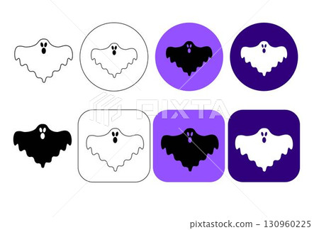 Vector evil ghost in cartoon style. Halloween element. Fear illustration in flat style. EPS10 130960225
