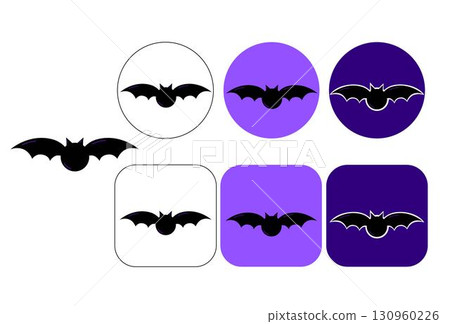 Black paper cut as Bat logo and put on a spotlight, calling for help concept. Isolated Bat logo. Processed in black and white. image of Bat logo vector 130960226