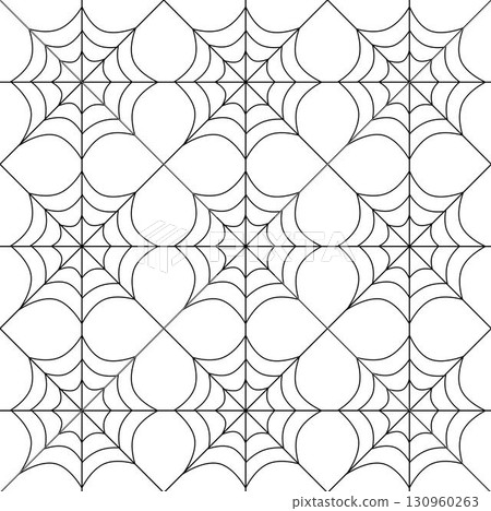Seamless cartoon halloween pattern. Spider web on white background Seamless cartoon halloween pattern. Spider web on white background 130960263