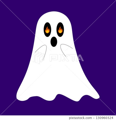 Halloween kawaii ghost character in love with fire in eyes. Isolated cartoon vector charming baby spook express love emotion with a playful innocence, blending spooky with the adorable enchanting Halloween kawaii ghost character in love with fire in eyes. Isolated cartoon vector charming baby spook express love emotion with a playful innocence, blending spooky with the adorable enchanting 130960324