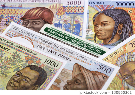 American Permanent Resident Card on  Central African CFA money 130960361
