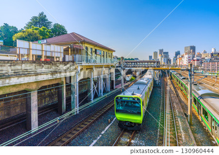 Tokyo cityscape in Japan, including Uguisudani Station and the hotel district (17th) 130960444