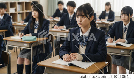 High school students taking classes in the classroom 130960643
