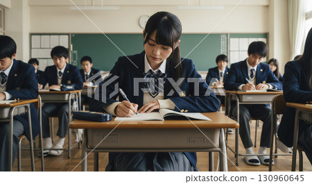 高中生在教室上課 130960645