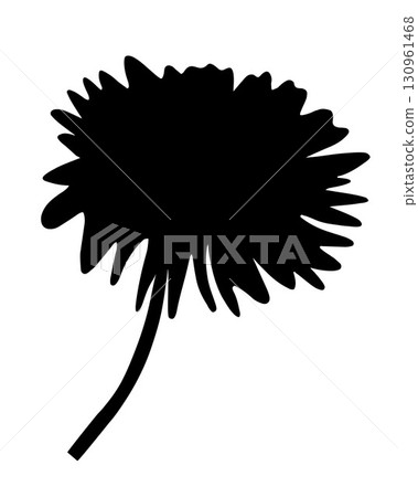 Vector isolated illustration silhouette of dahlia flower Vector isolated illustration silhouette of dahlia flower 130961468