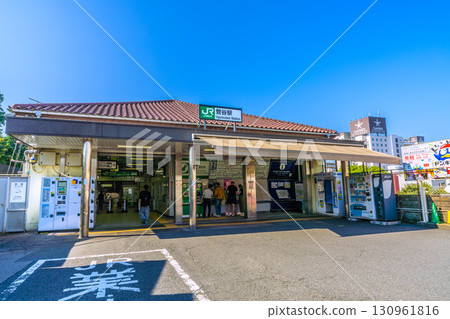 Tokyo cityscape in Japan, including Uguisudani Station (South Exit) and the hotel district (17th) 130961816