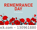 Horizontal banner for Remembrance Day.  130961880