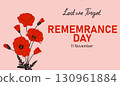 Lest we forget. Red Poppy flower symbol of peace.  130961884