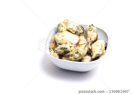 Close-up boiled mussels seafood, samui thailand Close-up boiled mussels seafood, samui thailand 130961997