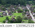 從城山城天守閣眺望的夏季白川鄉 130962519