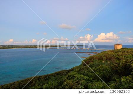 Kurima Bridge as seen from the Ryugujo Observatory on Kurima Island 130962593