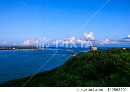 Kurima Bridge as seen from the Ryugujo Observatory on Kurima Island 130962601