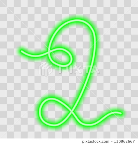 Decorative Number 2 One continuous line Hand drawn Design Line Art Concept Neon Green Light Effect Decorative Number 2 One continuous line Hand drawn Design Line Art Concept Neon Green Light Effect 130962667