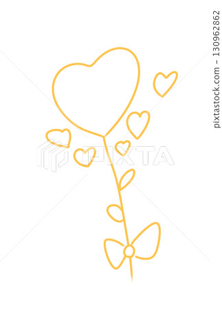 Line drawing of heart Line drawing of heart 130962862