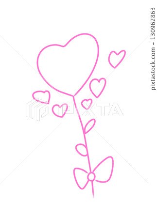 Line drawing of heart 130962863