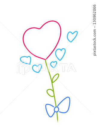 Line drawing of heart Line drawing of heart 130962866