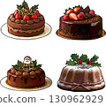 Christmas chocolate cake 130962929