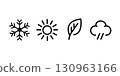 Four seasons icons, signs, symbols. Winter spring summer fall. Line art,vector 130963166