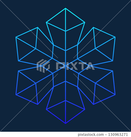 Simple snowflake icon blue gradient Simple snowflake icon blue gradient 130963271