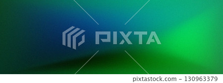 Abstract gradient background with smooth color transitions from deep blue to vibrant green, featuring a subtle grainy texture for a modern and artistic feel. 130963379