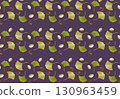 Autumn ginkgo and ginkgo tree and acorn pattern background 130963459