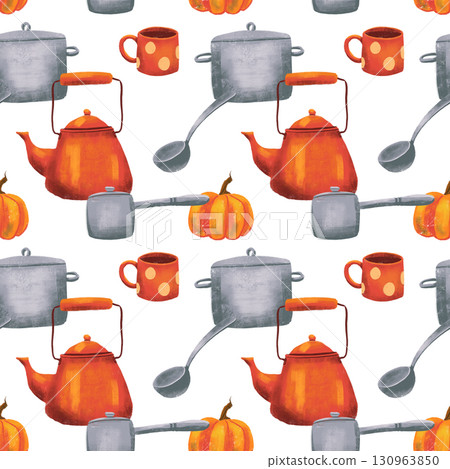 kitchen theme seamless pattern for your design 130963850