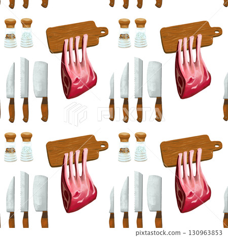 kitchen theme seamless pattern for your design 130963853