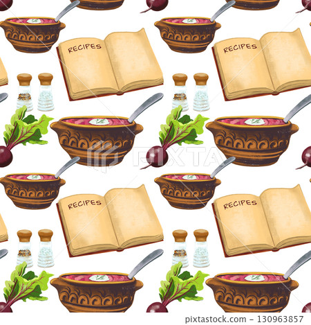 kitchen theme seamless pattern for your design 130963857