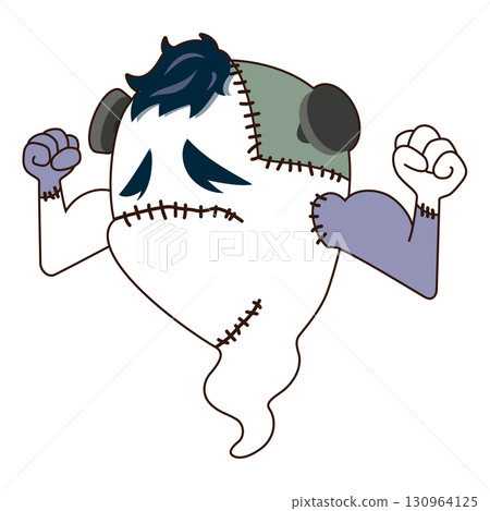 A cute and slightly scary Franken ghost character 130964125