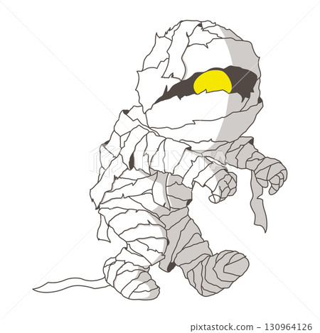 萬聖節木乃伊角色材料 130964126