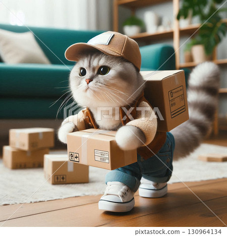 戴著帽子的貓 130964134