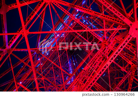 Tokyo Tower looking up from directly below 130964266