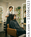 A woman receiving treatment at a beauty salon 130964323
