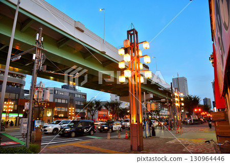 Aichi Prefecture: Nagoya cityscape: Night view of Endoji shopping street 130964446