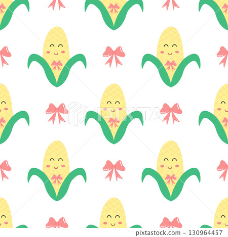 cute corn and bow seamless pattern cute corn and bow seamless pattern 130964457