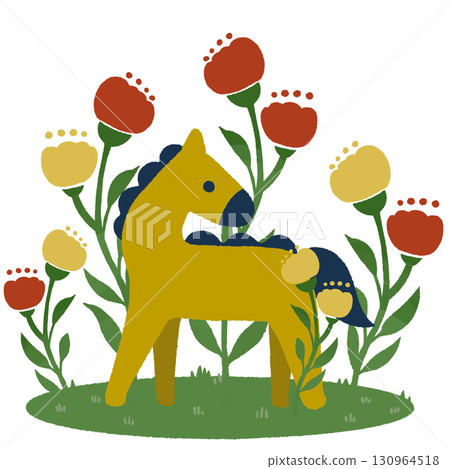 馬（黃色/藍色） 130964518