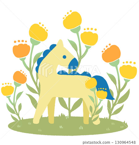 Horse (yellow/blue) 130964548