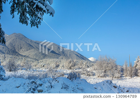 Bulgaria Pirin peaks mountain panorama Bulgaria Pirin peaks mountain panorama 130964789