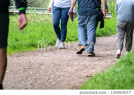 Man walking on a path, helathy activity to make exercice Man walking on a path, helathy activity to make exercice 130964857