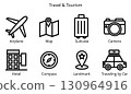 Travel and Tourism Line Icon Set. 130964916
