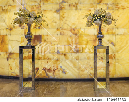 Beautiful decoration with flowers. Beautiful decoration with flowers. 130965580