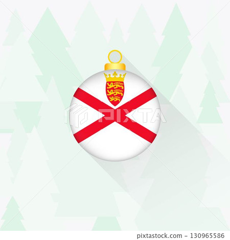 Jersey National Flag Christmas Decoration. Jersey National Flag Christmas Decoration. 130965586