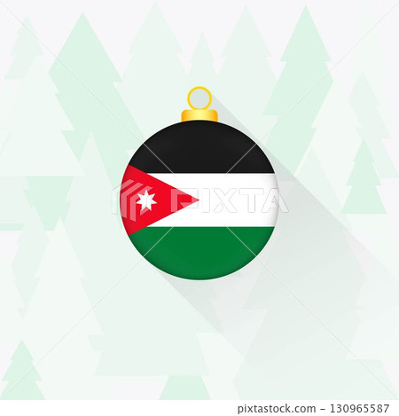 Jordan National Flag Christmas Decoration. 130965587